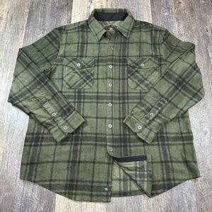 Freedom Foundry Fleece Plaid Shirt Green Black Soft Plush Button Up Men's XL‎